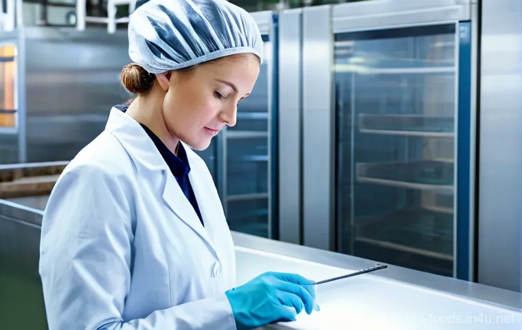 식품안전관리자 업무 경험 공유 - **Prompt:** "A highly dedicated and focused female Food Safety Manager, in her late 30s to early 40s...