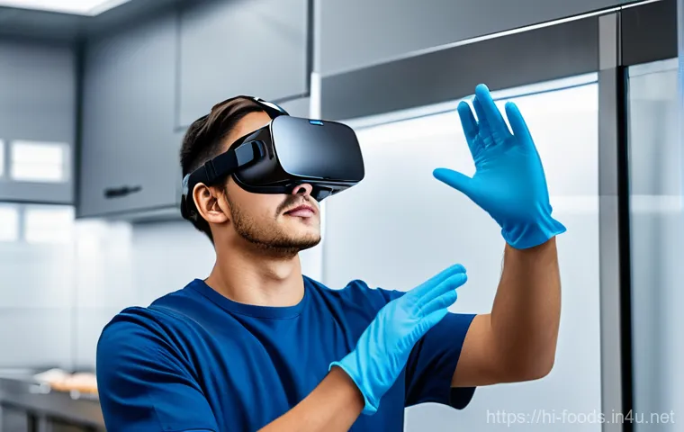 식품안전관리자 업무 경험 공유 - **Prompt:** "A diverse team of four food safety professionals (two men and two women, ethnically div...