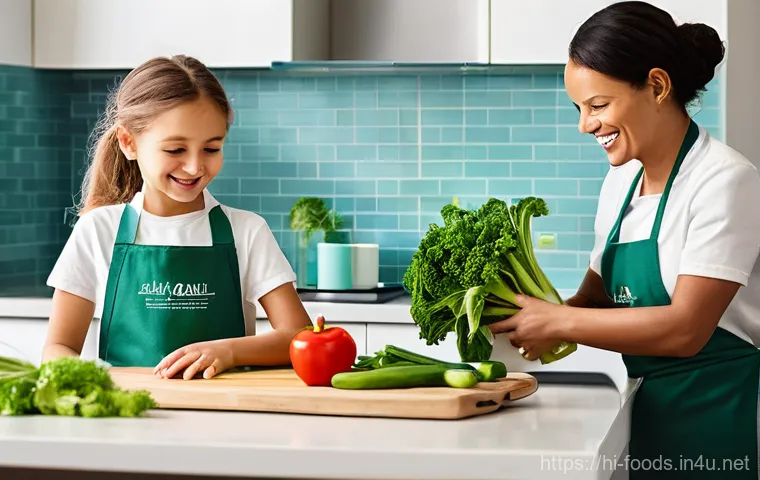 HACCP 실무 이론 핵심 요약 - "A Family's Approach to Safe Home Cooking"**
    "A bright, clean, and modern kitchen with a diverse...