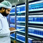 Home 18 식품위생 관련 이직 인터뷰 사례 - A professional Indian food safety auditor in a modern industrial food production facility, wearing c...