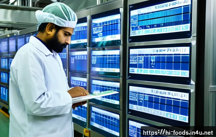 식품위생 관련 이직 인터뷰 사례 - A professional Indian food safety auditor in a modern industrial food production facility, wearing c...